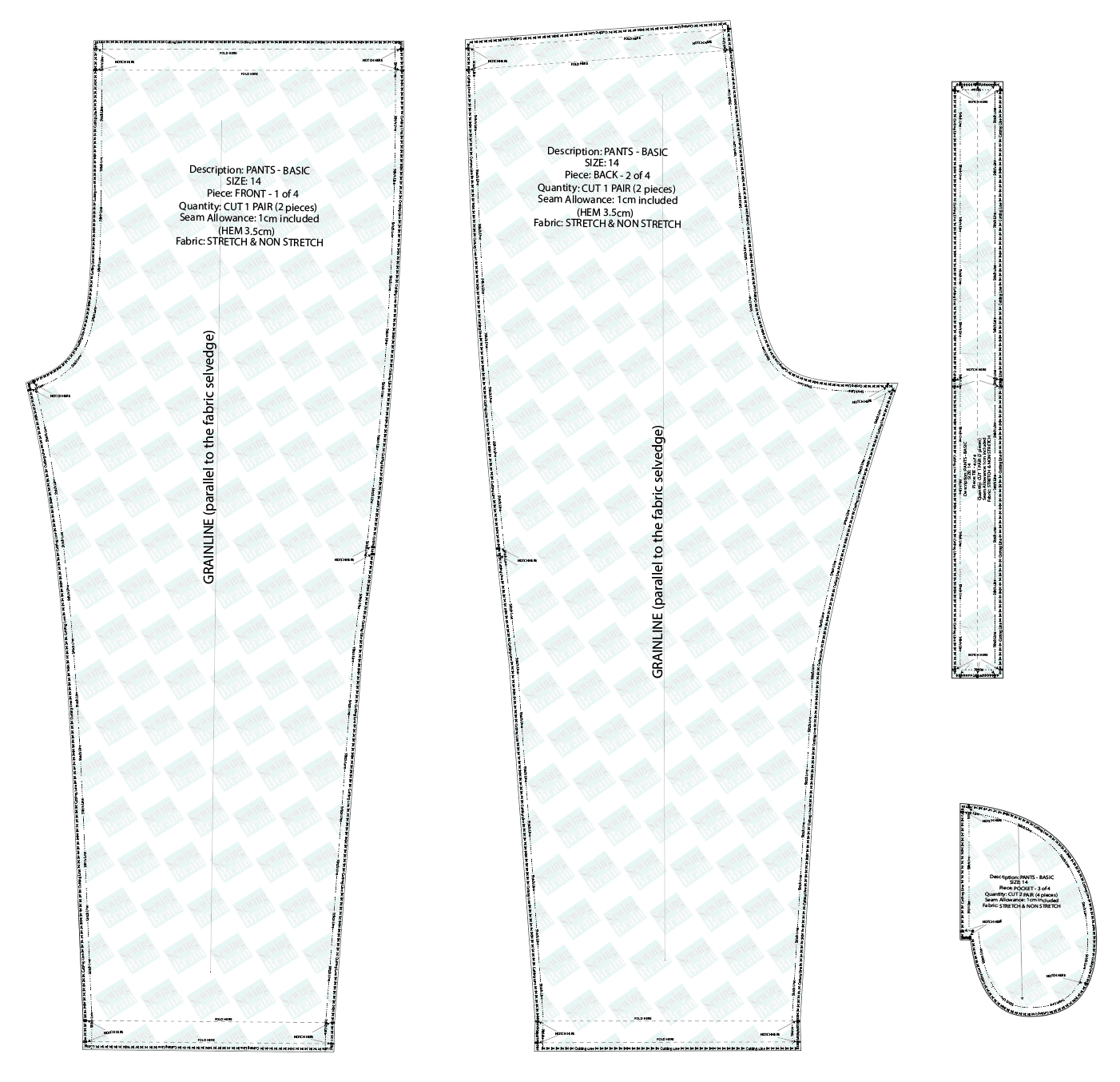 BASIC PANTS WITH TIE SIZE 4-6 - A4 PDF