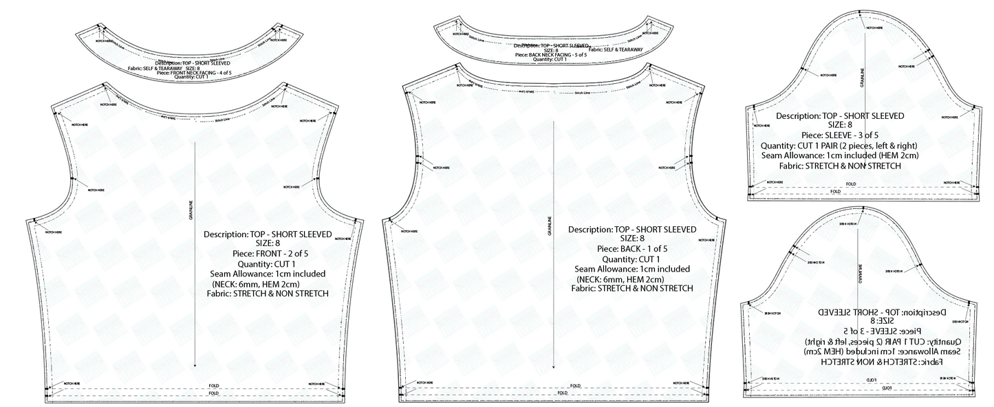 TOP - SHORT SLEEVED BASIC SIZE 8 - A4 Format